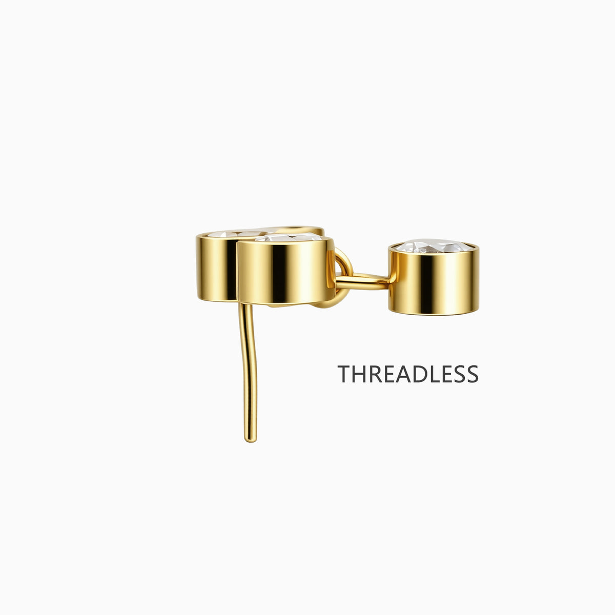 18Kt Gold PVD Titanium Threadless Dangle Bezel Cluster Top