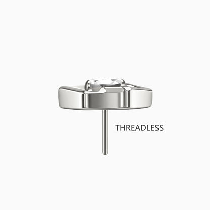 Titanium Threadless Open Triangle Gem Top