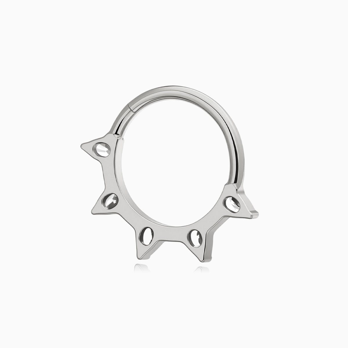 Titanium Pear Shape Gem Fan Front Facing Hinged Segment Clicker