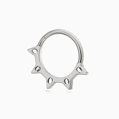 Titanium Pear Shape Gem Fan Front Facing Hinged Segment Clicker