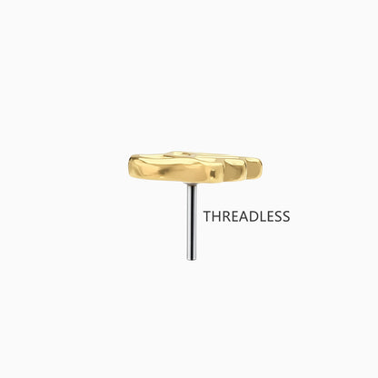 18Kt Gold PVD Titanium Threadless Hamsa Hand Top