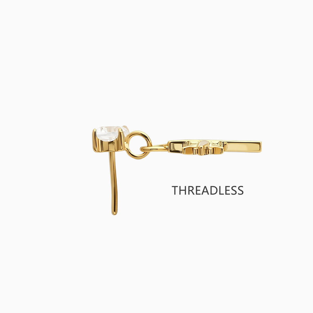 18Kt Gold PVD Titanium Threadless Dangle North Star Top