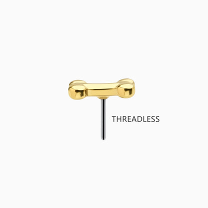 18Kt Gold PVD Titanium Threadless Bone Top