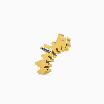 18K Gold PVD Titanium Internally Threaded Marquise CZ Crown Top