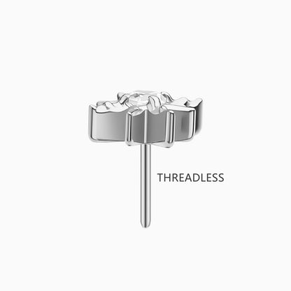 Titanium Threadless Eight-Point Star Gem Top.
