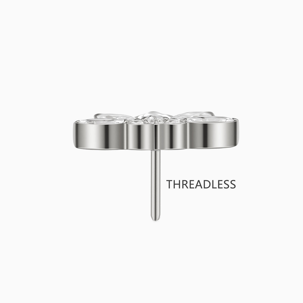 Titanium Threadless Marquise Crown Cluster Top