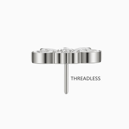 Titanium Threadless Marquise Crown Cluster Top