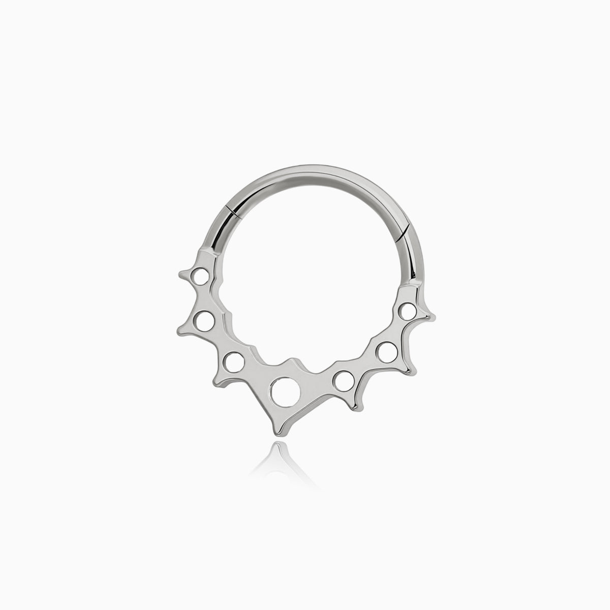 Titanium Square Gem Cluster Front Facing Hinged Segment Clicker