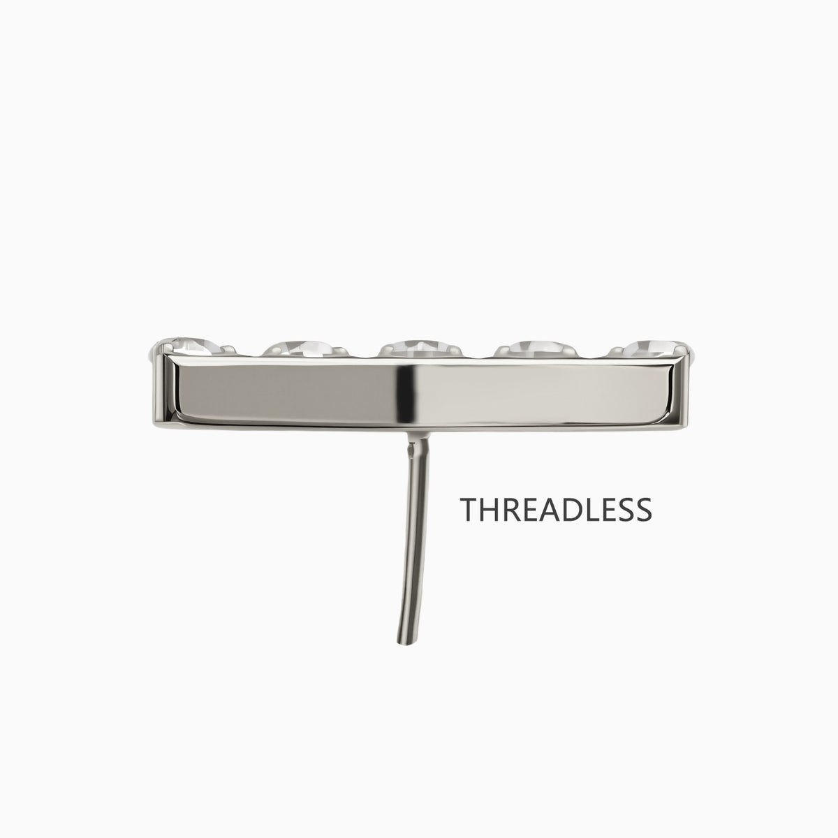 Titanium Threadless Crown Cluster Top