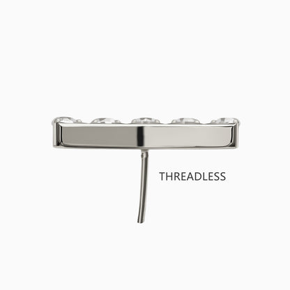 Titanium Threadless Crown Cluster Top