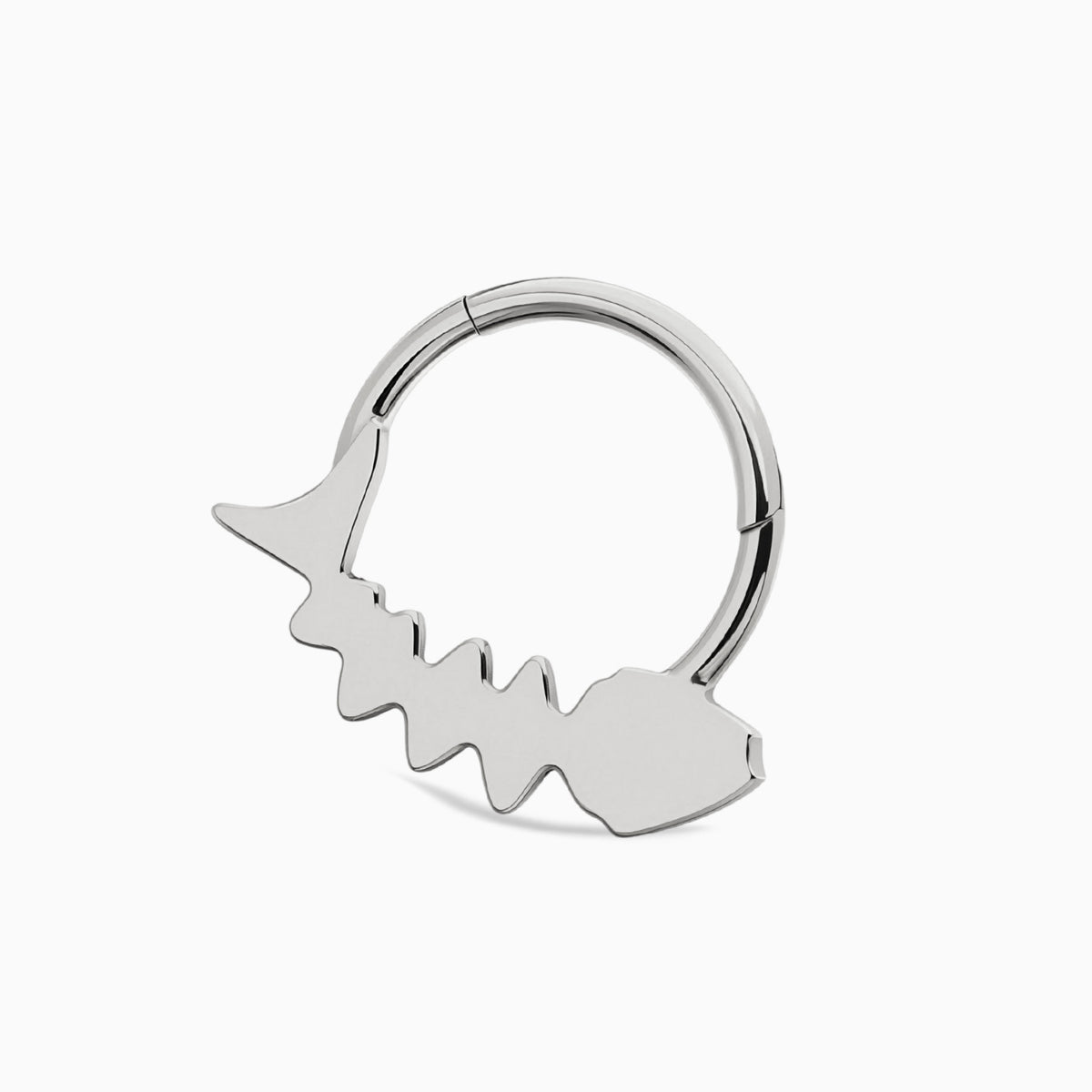 Titanium Fishbone Round Gem Front Facing Hinged Segment Clicker