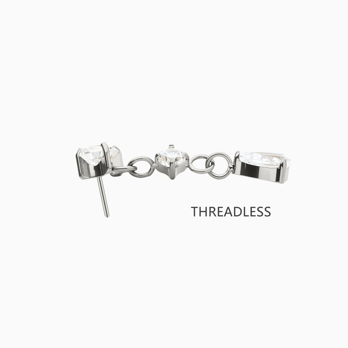 Titanium Threadless Dangle Gem Top