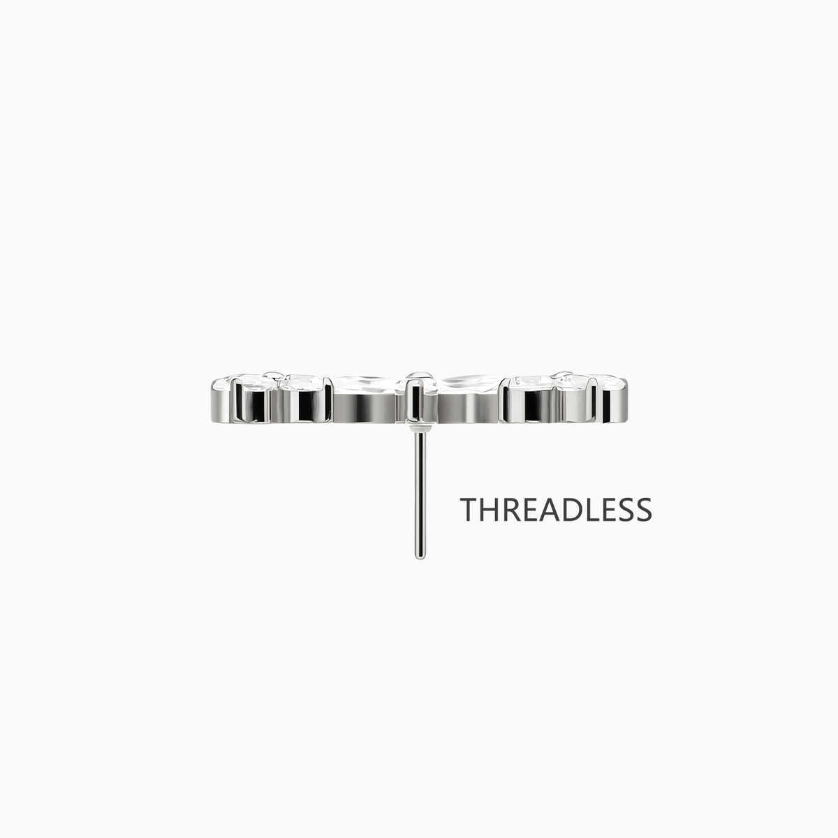 Titanium Threadless Floral Triple Cluster Top