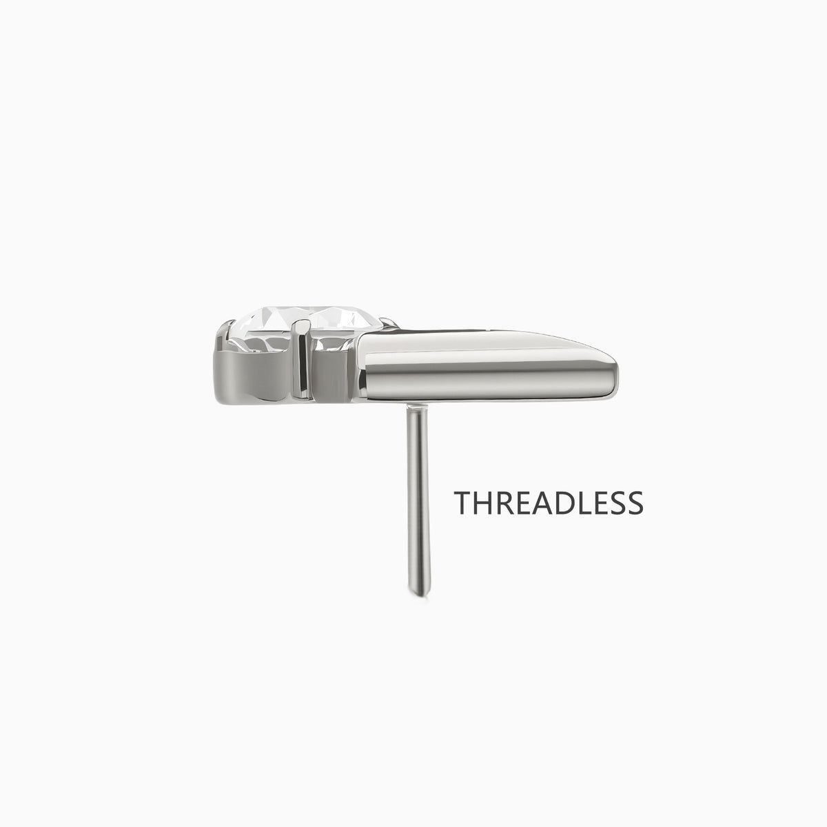 Titanium Threadless V-Shape Gem Top