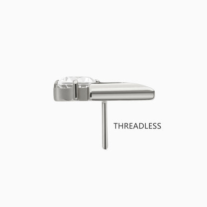 Titanium Threadless V-Shape Gem Top