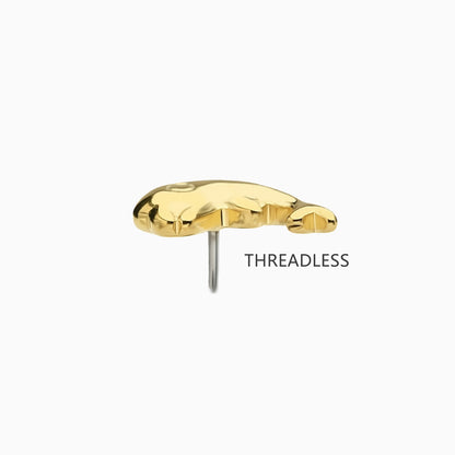 18Kt Gold PVD Titanium Threadless Dolphin Top