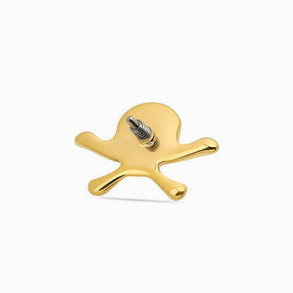 18K Gold PVD Titanium Internally Threaded Skull and Crossbones Top
