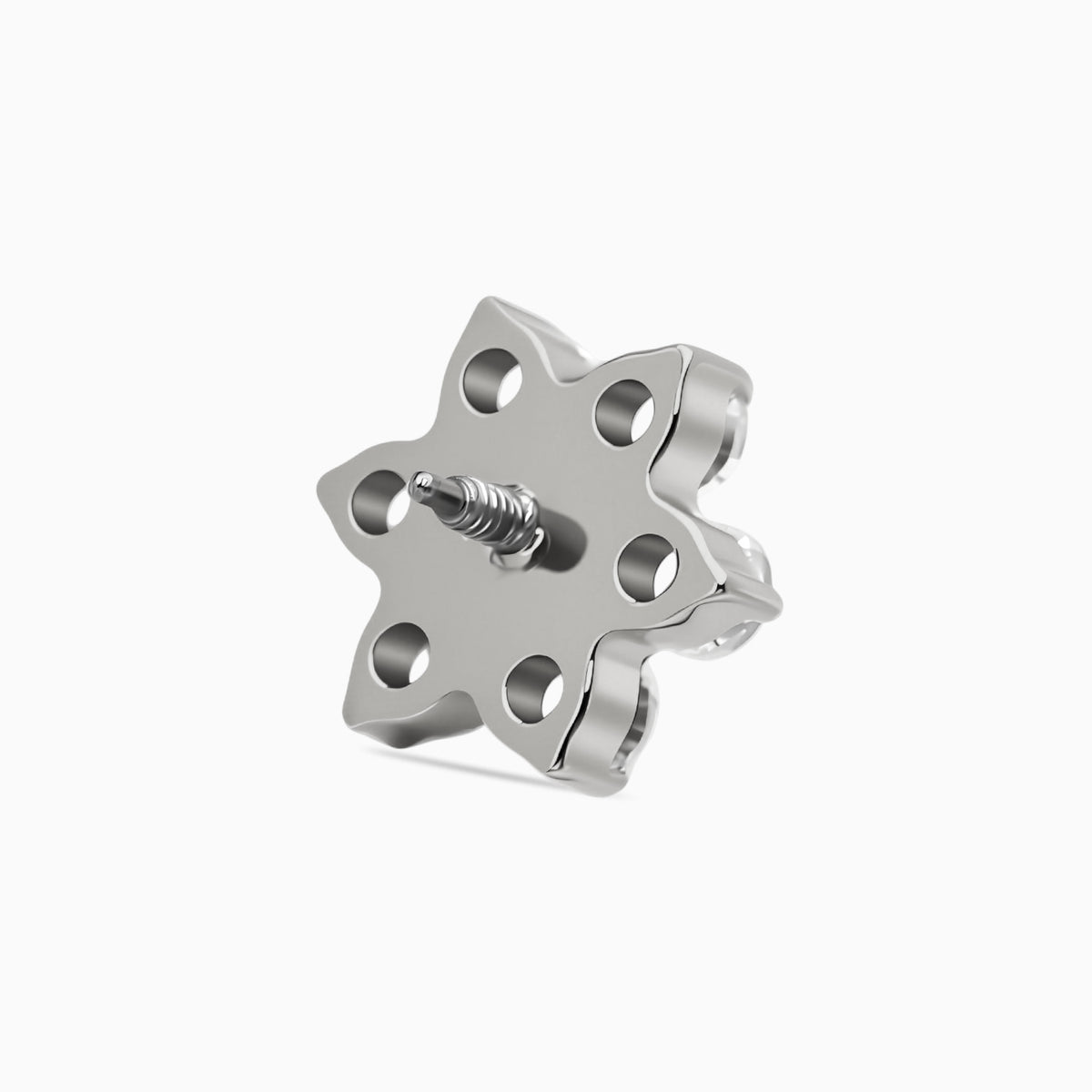 Titanium Internally Threaded CZ Six-Petal Flower Top