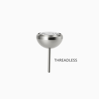 Titanium Threadless Bezel-Set Gem Top