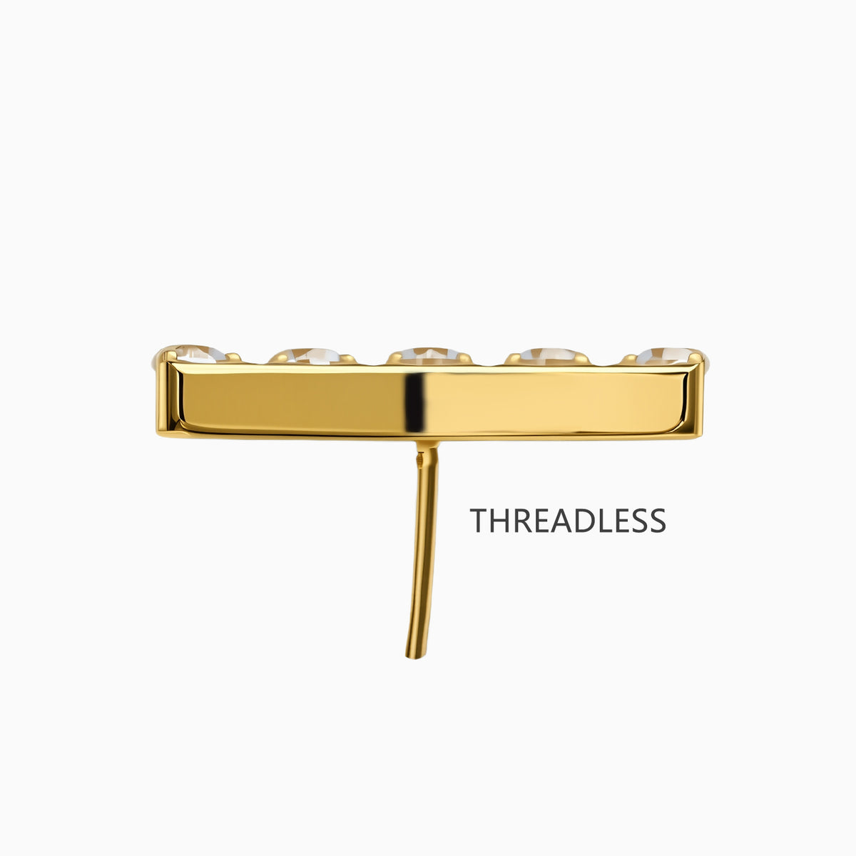 18Kt Gold PVD Titanium Threadless Crown Cluster Top