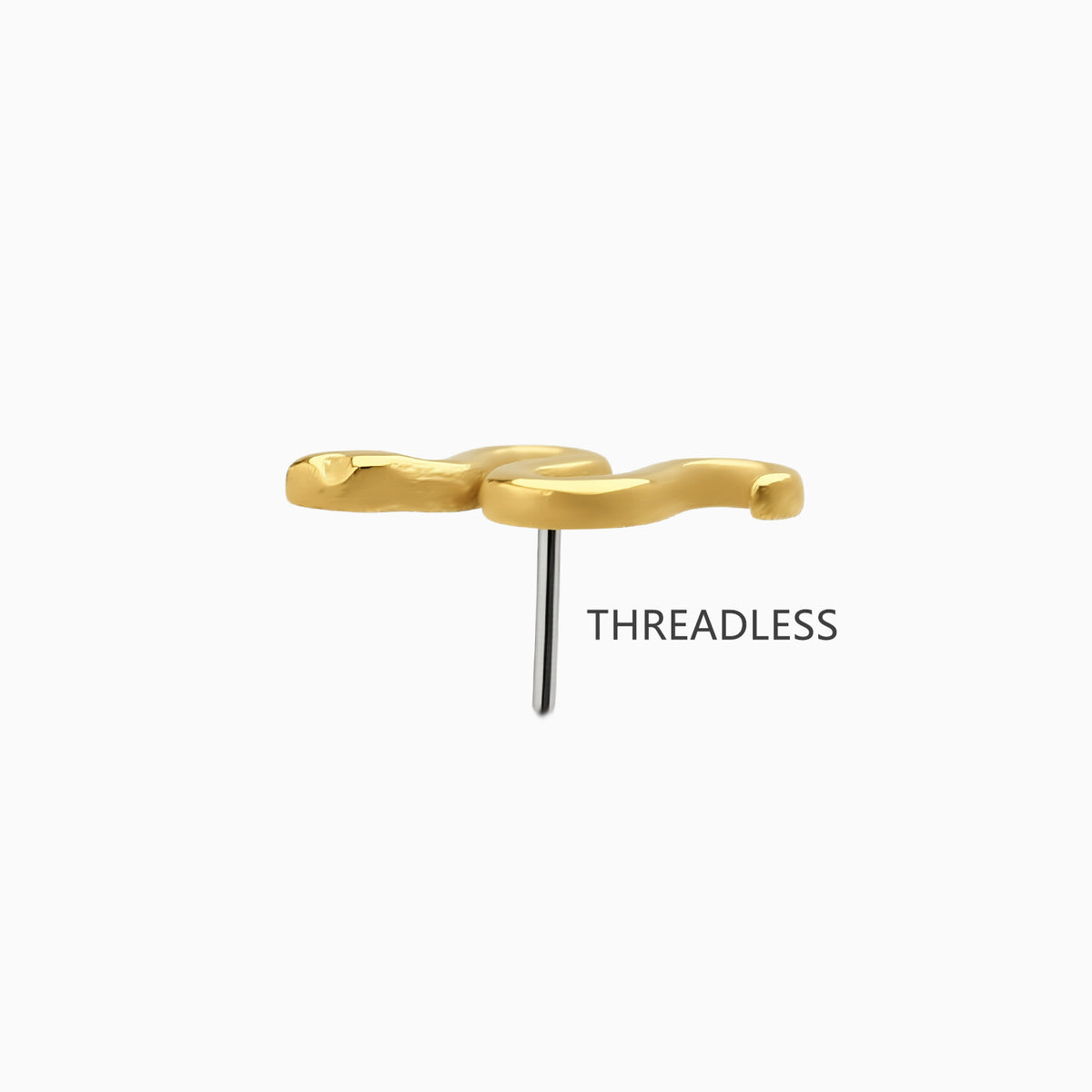 18Kt Gold PVD Titanium Threadless Snake Top