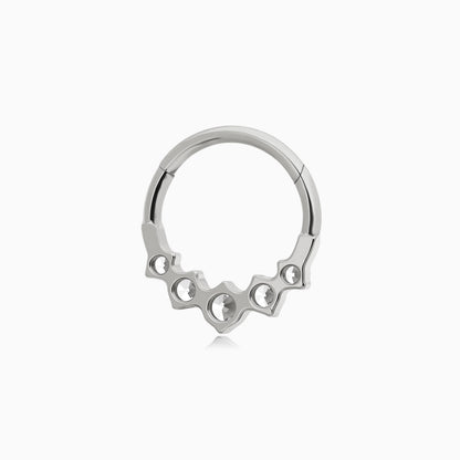 Titanium Graduated Round Gem Cluster Front Facing Hinged Segment Clicker