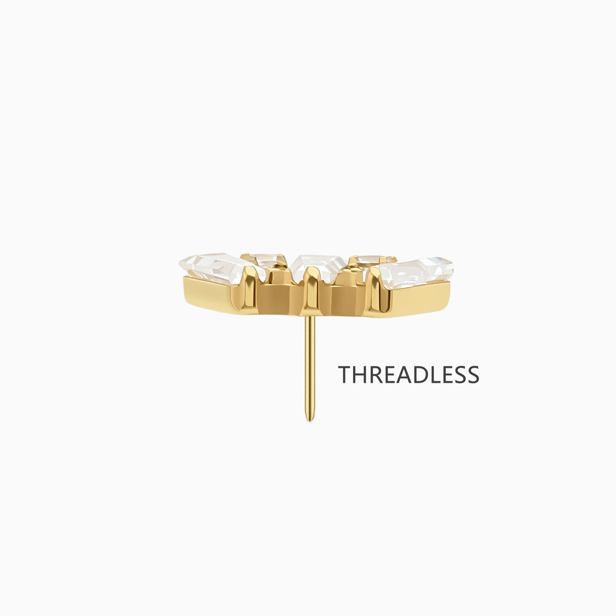 18Kt Gold PVD Titanium Threadless Fan Cluster Top
