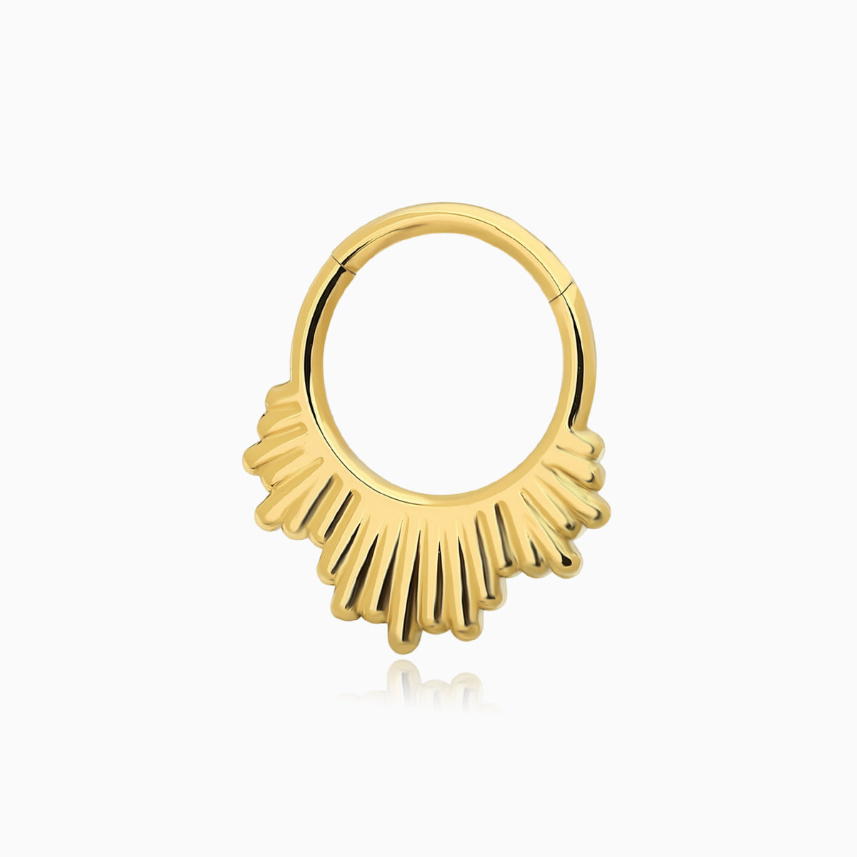 18Kt Gold PVD Titanium Sunburst Front Facing Hinged Segment Clicker
