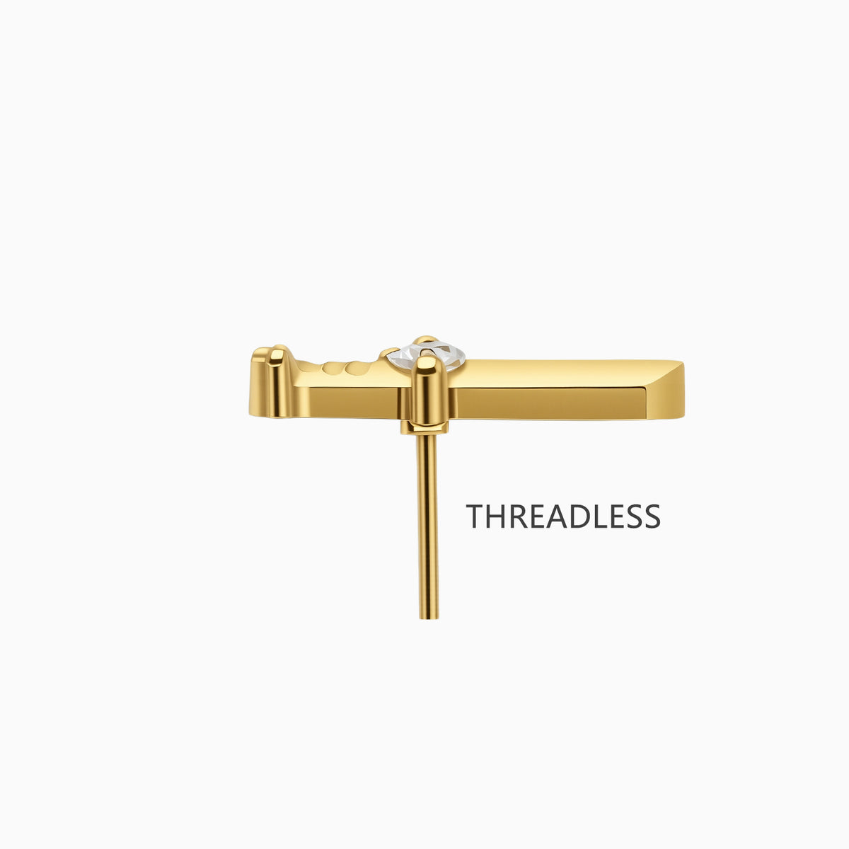 18Kt Gold PVD Titanium Threadless Dagger Top