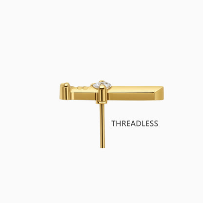18Kt Gold PVD Titanium Threadless Dagger Top
