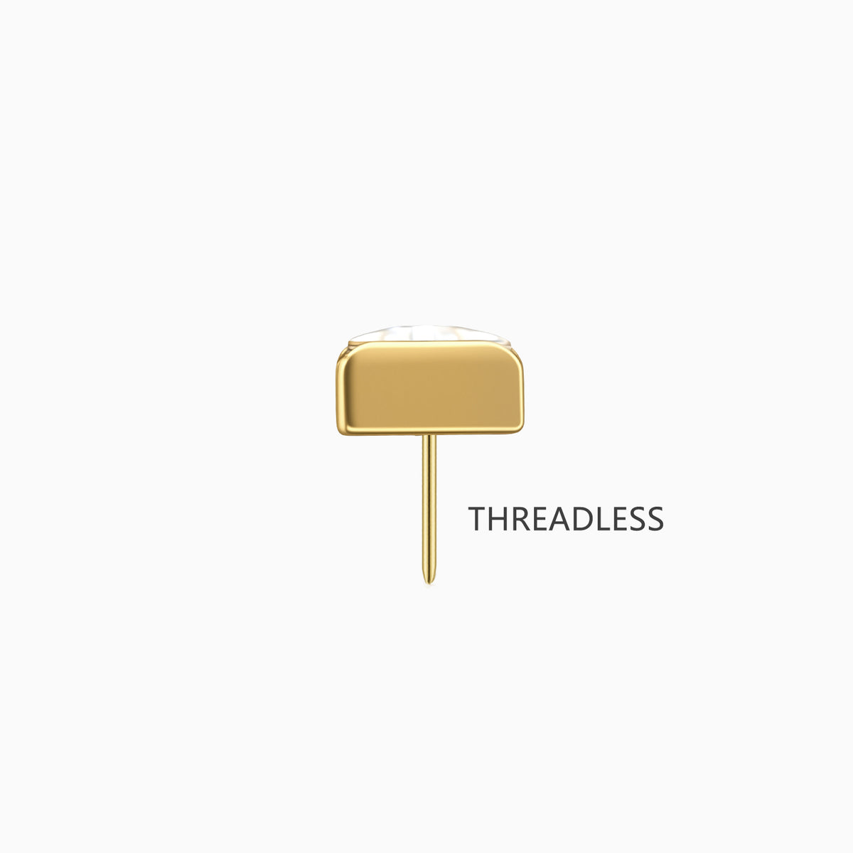 18Kt Gold PVD Titanium Threadless Trillion Bezel Top