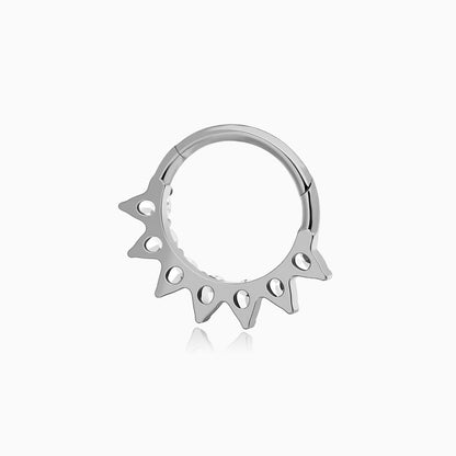 Titanium Pear Shape Gem Cluster Front Facing Hinged Segment Clicker