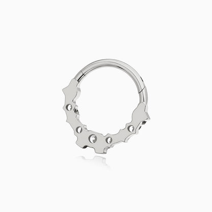 Titanium Moon and Star Gem Front Facing Hinged Segment Clicker