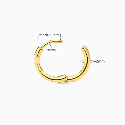 18Kt Gold PVD Titanium Hinged Pave Hoop Ring