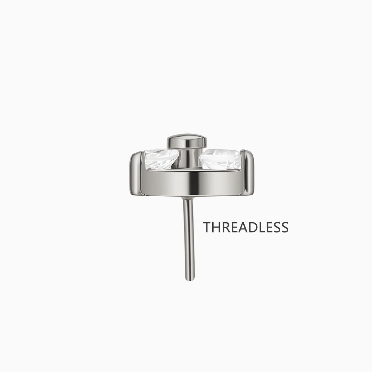 Titanium Threadless Trillion Cluster Gem Top.