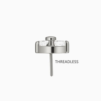 Titanium Threadless Trillion Cluster Gem Top.