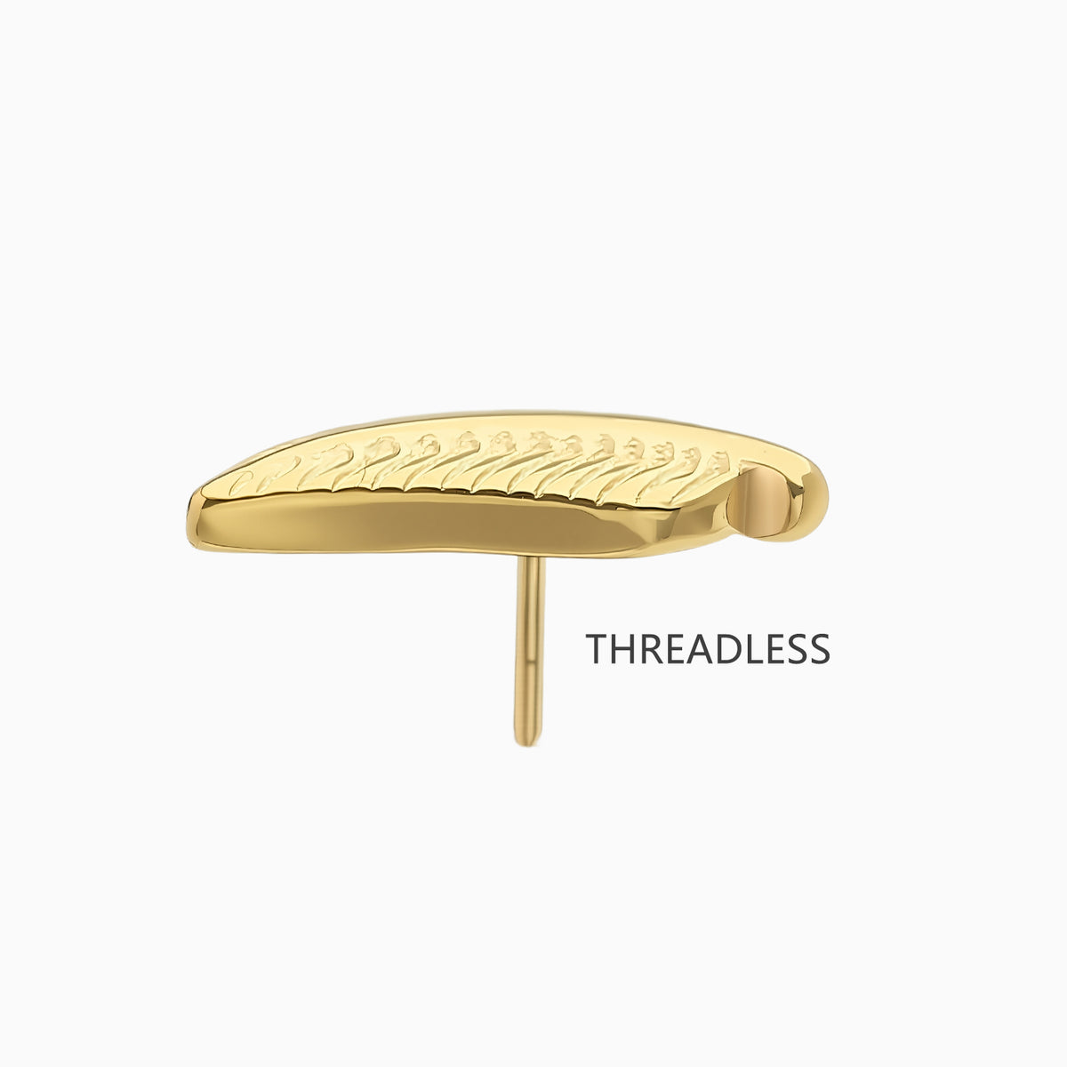 18Kt Gold PVD Titanium Threadless Leaf Top