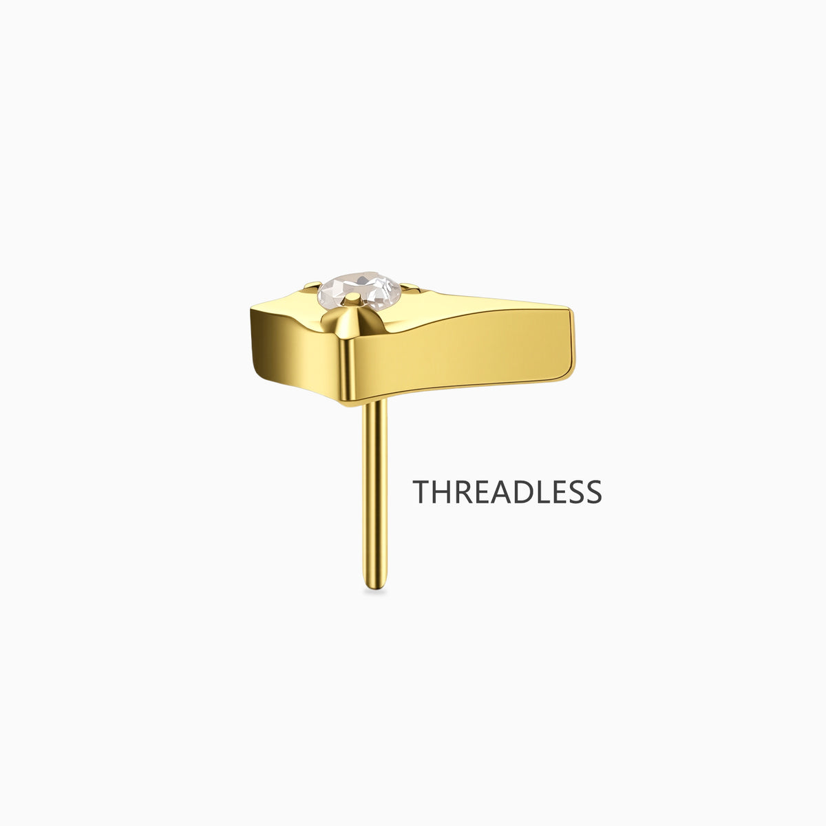 18Kt Gold PVD Titanium Threadless Four-Point Star Gem Top