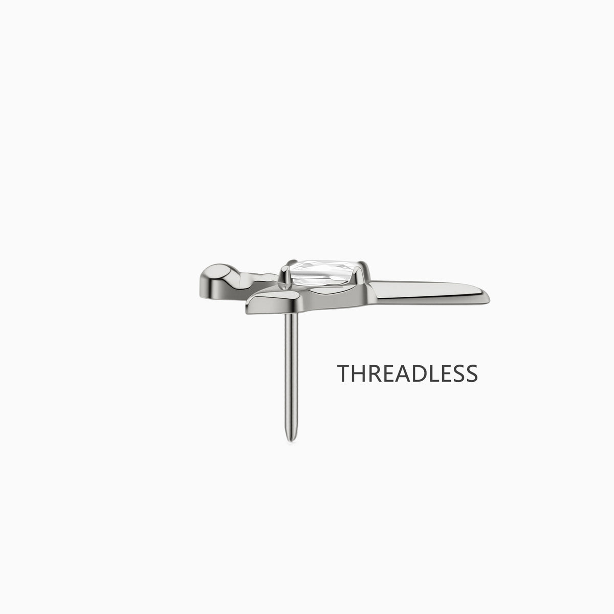 Titanium Threadless Winged Dagger  Top