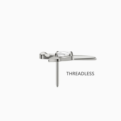 Titanium Threadless Winged Dagger  Top