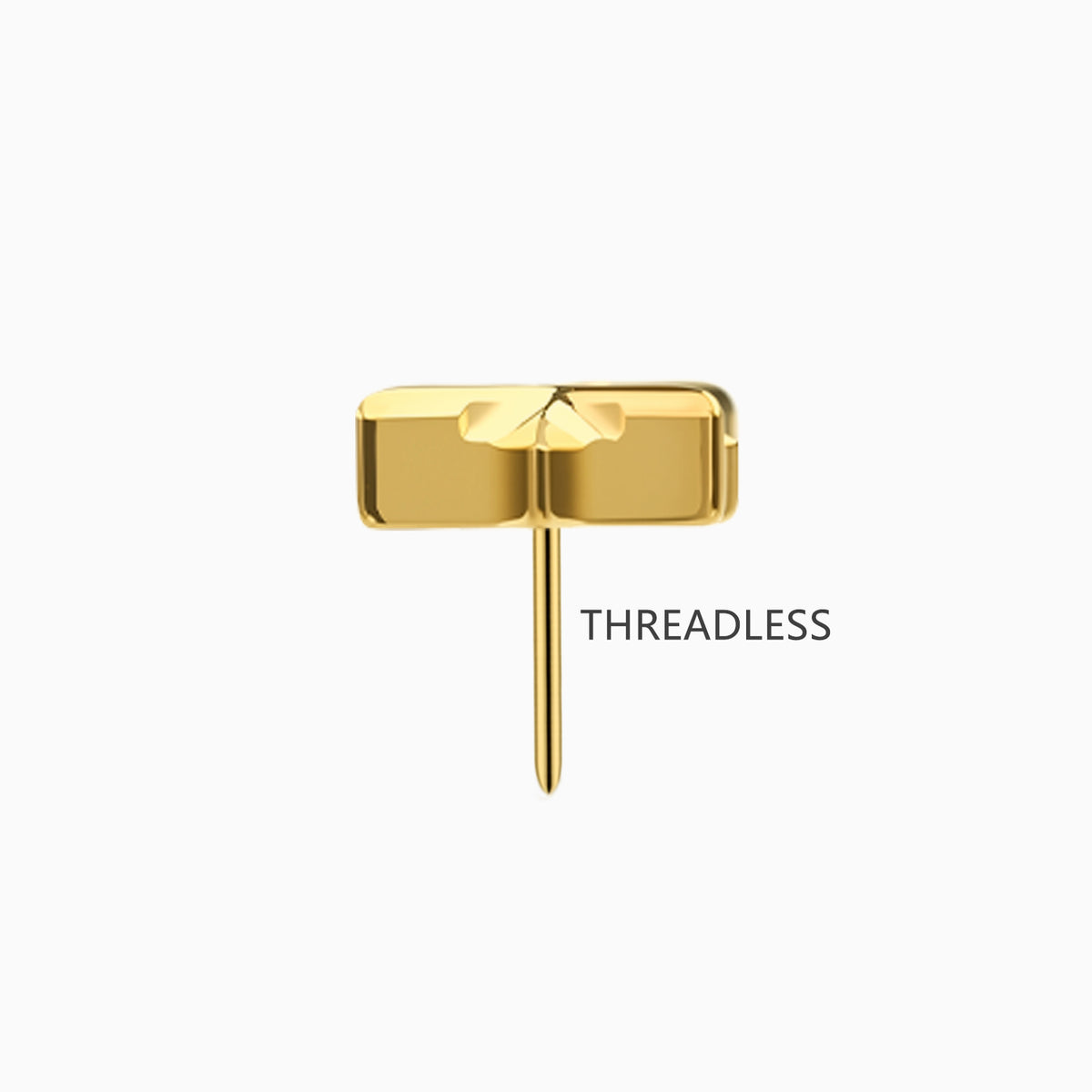 18Kt Gold PVD Titanium Threadless Eight-Point Star Gem Top
