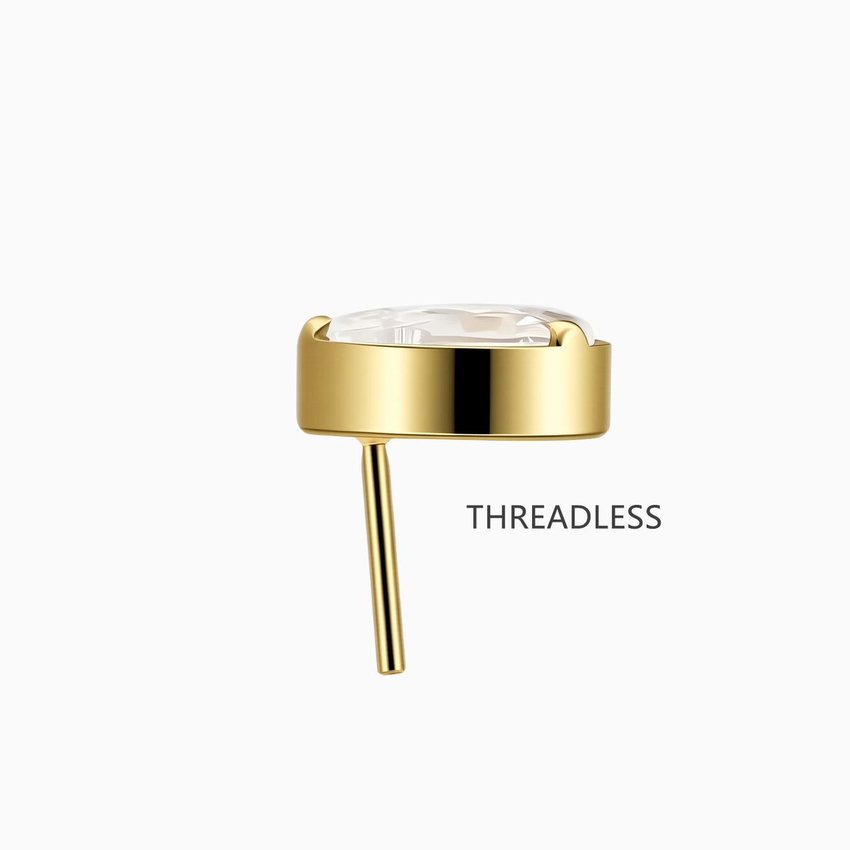 18Kt Gold PVD Titanium Threadless Pear Bezel Top