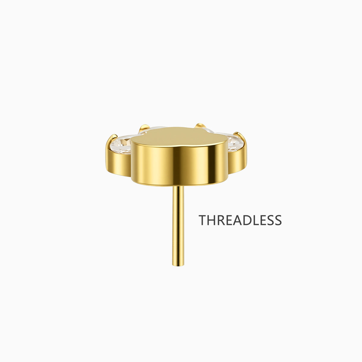 18Kt Gold PVD Titanium Threadless Cat Paw Cluster Top