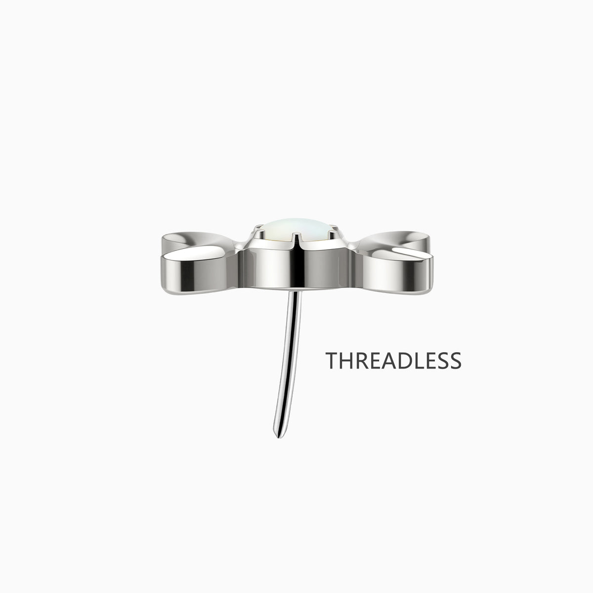 Titanium Threadless Triple Moon Opal Top