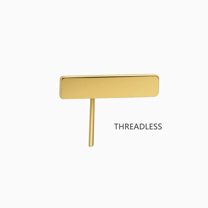 18Kt Gold PVD Titanium Threadless Triangular Spike Top