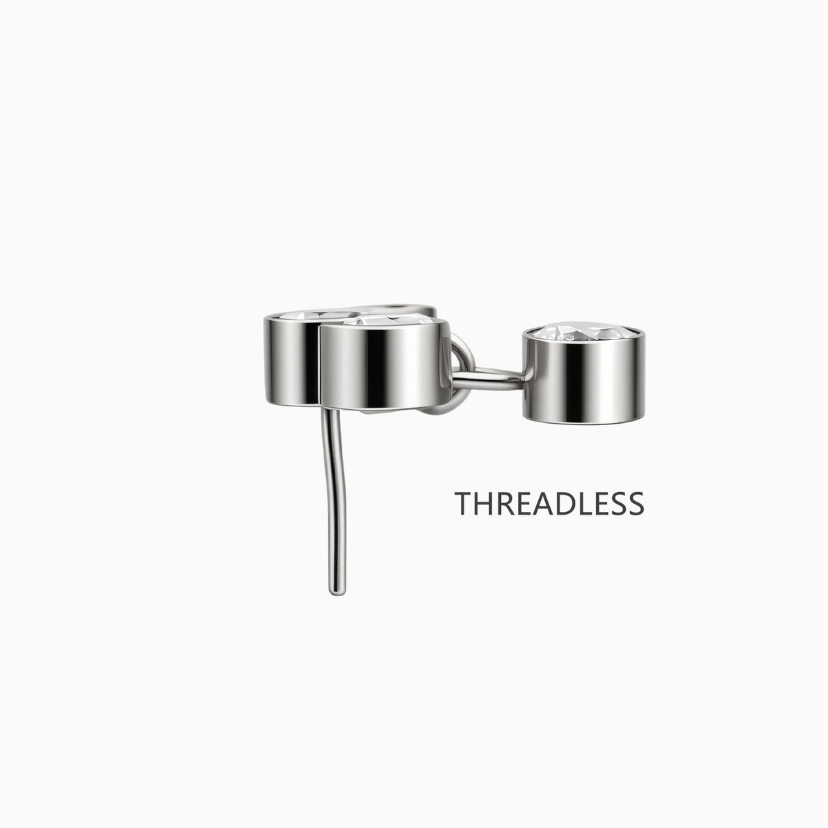 Titanium Threadless Dangle Bezel Cluster Top