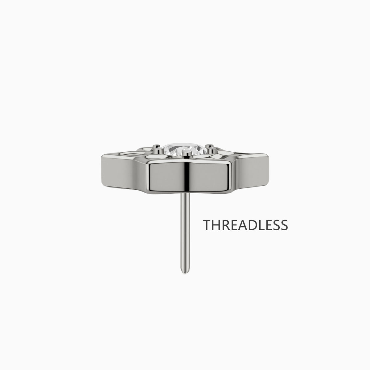 Titanium Threadless Open Star Gem Top