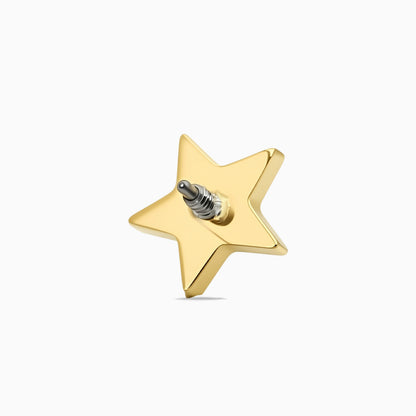 18K Gold PVD Titanium Internally Threaded CZ Star Top
