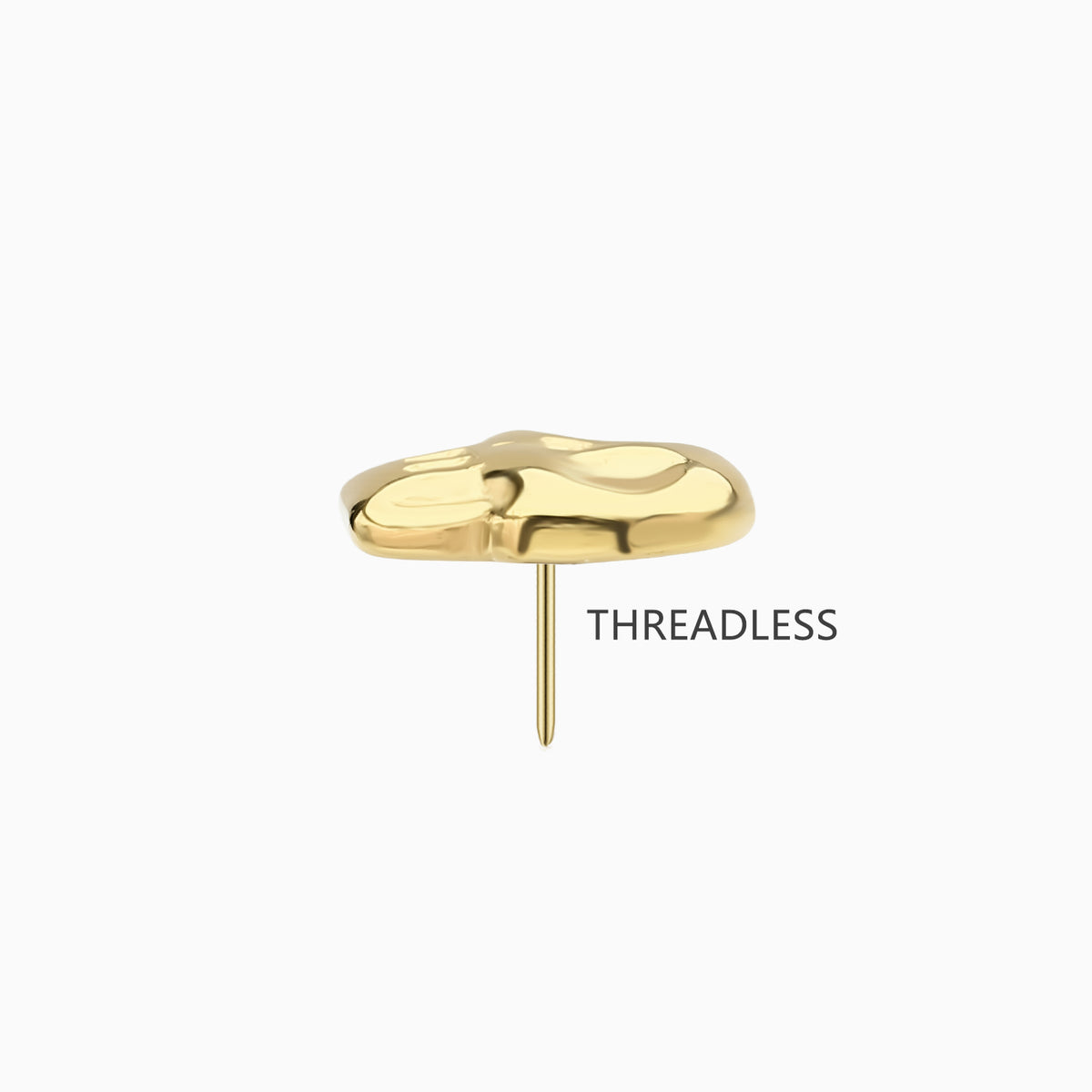 18Kt Gold PVD Titanium Threadless Skull Top