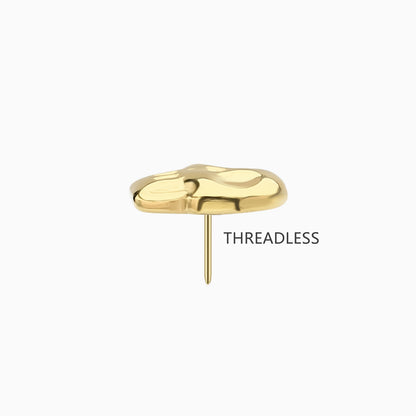 18Kt Gold PVD Titanium Threadless Skull Top